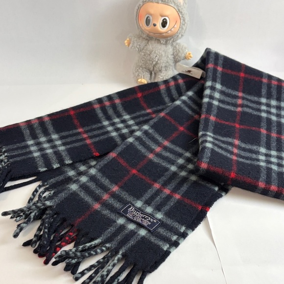 Burberry men Scarf - Black Red and Gray